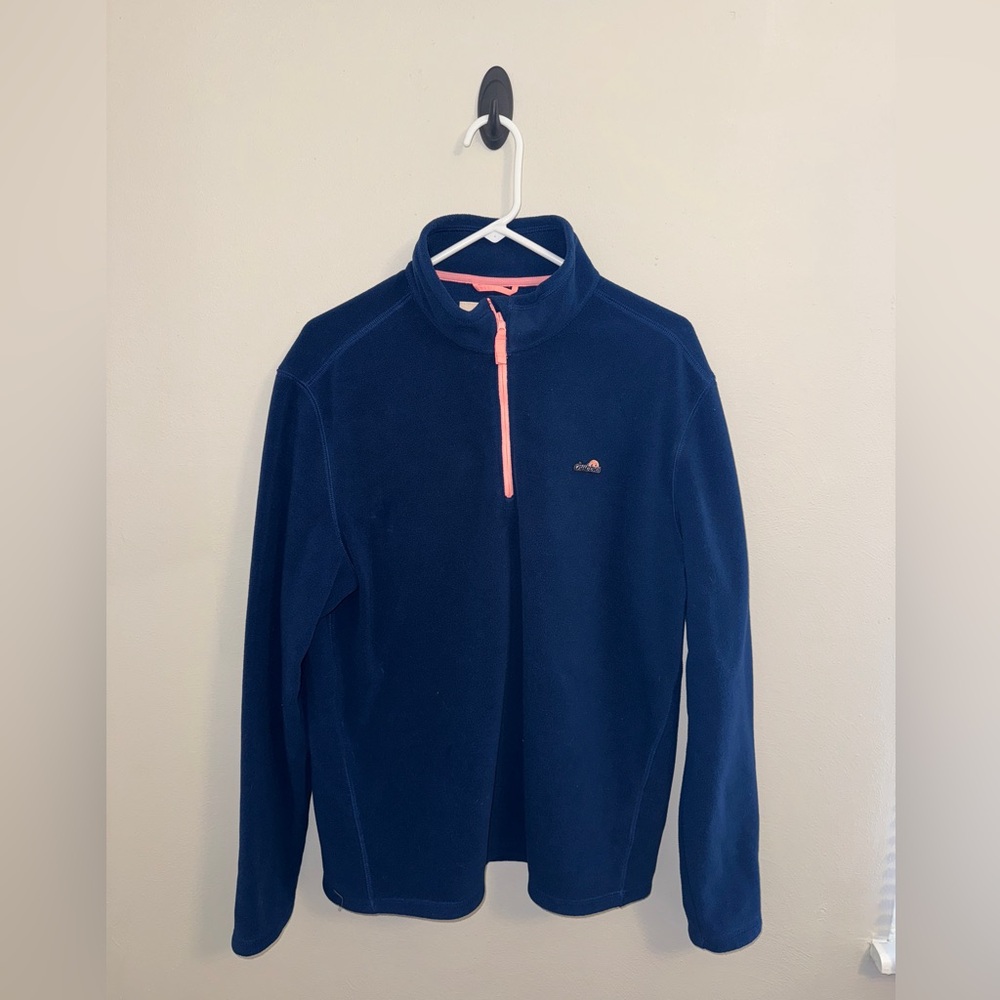 Chubbies Navy Blue Quarter-Zip Pullover with Salmon Accents